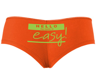 Hello My Name Is Easy - Orange Boyshort