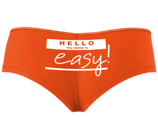 Hello My Name Is Easy - Orange Boyshort
