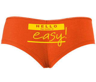 Hello My Name Is Easy - Orange Boyshort
