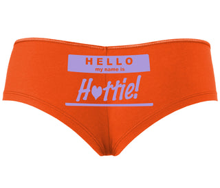 Hello My Name Is Hottie - Orange Boyshort