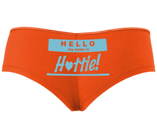 Hello My Name Is Hottie - Orange Boyshort