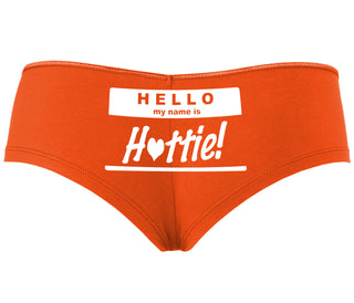 Hello My Name Is Hottie - Orange Boyshort