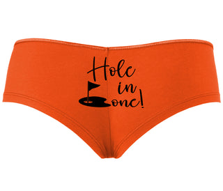 Hole In One - Suggestive Golf - Orange Boyshort