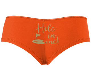 Hole In One - Suggestive Golf - Orange Boyshort