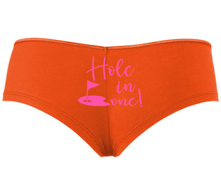 Hole In One - Suggestive Golf - Orange Boyshort