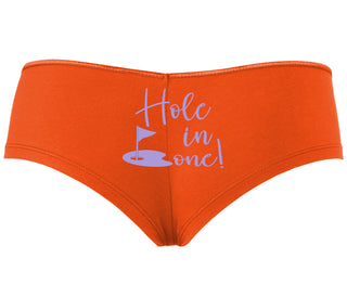 Hole In One - Suggestive Golf - Orange Boyshort