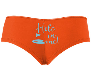 Hole In One - Suggestive Golf - Orange Boyshort