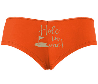 Hole In One - Suggestive Golf - Orange Boyshort