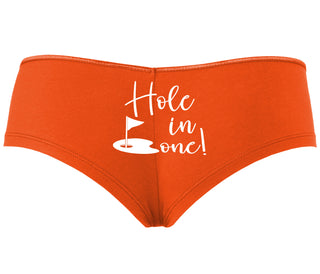 Hole In One - Suggestive Golf - Orange Boyshort