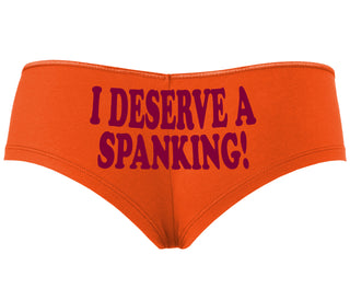 I Deserve A Spanking - Orange Boyshort