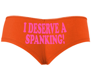 I Deserve A Spanking - Orange Boyshort