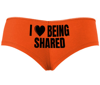 I Love Being Shared - Orange Boyshort