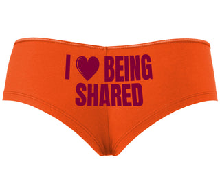 I Love Being Shared - Orange Boyshort