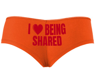 I Love Being Shared - Orange Boyshort