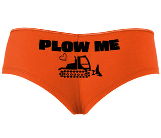 Plow Me - Funny Tractor Design - Orange Boyshort