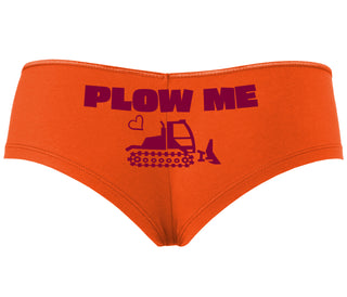 Plow Me - Funny Tractor Design - Orange Boyshort