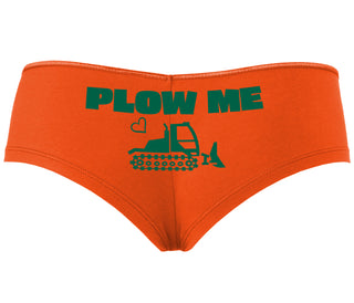 Plow Me - Funny Tractor Design - Orange Boyshort