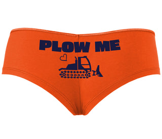 Plow Me - Funny Tractor Design - Orange Boyshort