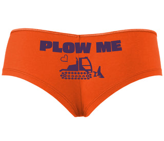 Plow Me - Funny Tractor Design - Orange Boyshort