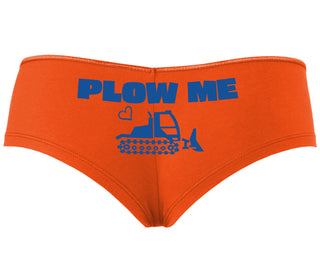 Plow Me - Funny Tractor Design - Orange Boyshort