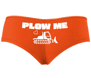 Plow Me - Funny Tractor Design - Orange Boyshort