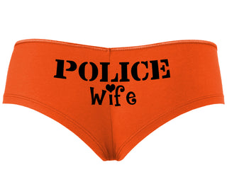 Police Wife Stencil Design - Orange Boyshort
