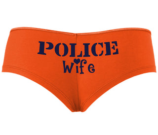 Police Wife Stencil Design - Orange Boyshort