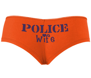 Police Wife Stencil Design - Orange Boyshort