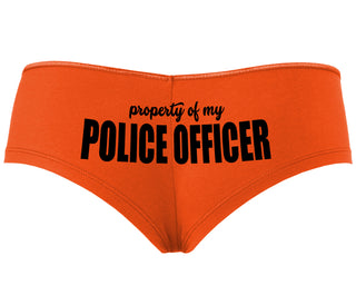 Property Of My Police Officer - Orange Boyshort