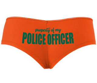 Property Of My Police Officer - Orange Boyshort