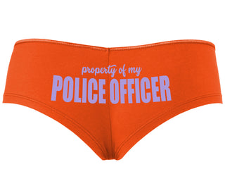 Property Of My Police Officer - Orange Boyshort