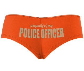 Property Of My Police Officer - Orange Boyshort