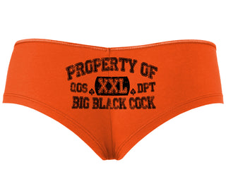 Property Of Big Black Cock - Queen Of Spades - Orange Boyshort