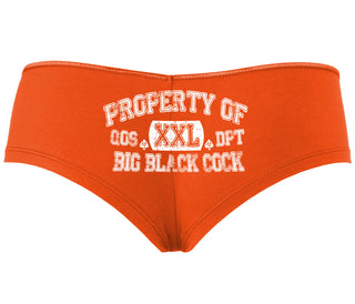 Property Of Big Black Cock - Queen Of Spades - Orange Boyshort