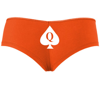 Queen Of Spades Logo - Orange Boyshort