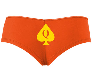 Queen Of Spades Logo - Orange Boyshort
