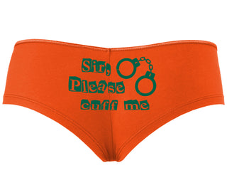 Sir Please Cuff Me - Orange Boyshort