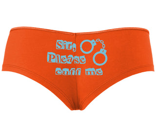 Sir Please Cuff Me - Orange Boyshort