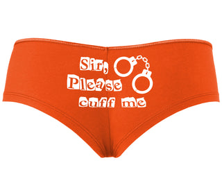 Sir Please Cuff Me - Orange Boyshort