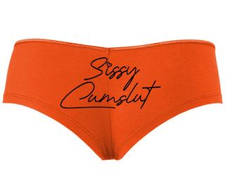 Sissy Cumslut - Orange Boyshort