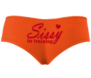 Sissy In Training - Orange Boyshort