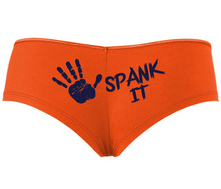 Spank It - Cute Hand Print - Orange Boyshort