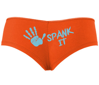 Spank It - Cute Hand Print - Orange Boyshort