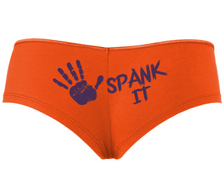 Spank It - Cute Hand Print - Orange Boyshort