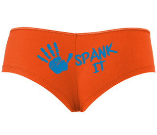 Spank It - Cute Hand Print - Orange Boyshort