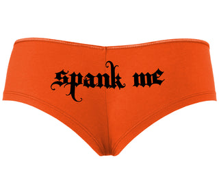 Spank Me - Goth Font - Orange Boyshort