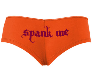 Spank Me - Goth Font - Orange Boyshort