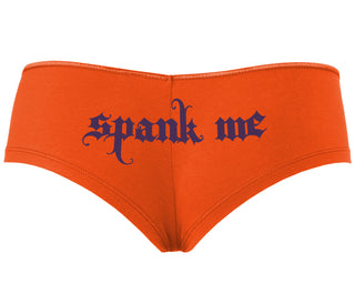 Spank Me - Goth Font - Orange Boyshort