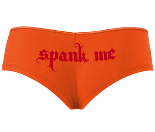 Spank Me - Goth Font - Orange Boyshort