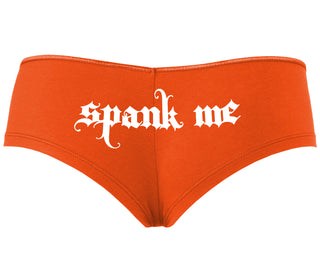 Spank Me - Goth Font - Orange Boyshort